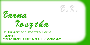 barna kosztka business card